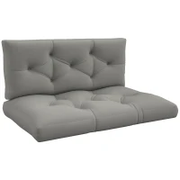 Outsunny Seat and Back Padded Pallet Cushion Set - Light Grey(m-10)