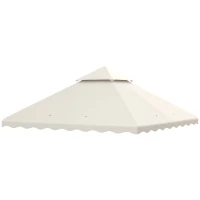 Outsunny Toldo de Substituição para Pérgola com Teto Duplo e 10 Orifícios de Drenagem 2,95x2,95 cm Creme(m-10)