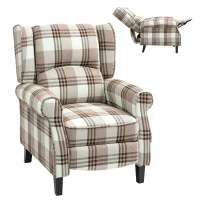 HOMCOM 160° Reclining Armchair, with Footrest - Brown(m-10)