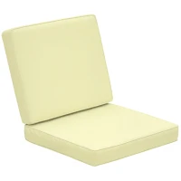 Outsunny Set of 2 Garden Seat and Back Cushion Set, Replacement Cushions for Outdoor Furniture with Seat Cushion and Back Cushion, Cream White(m-10)