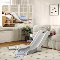 AIYAPLAY Kids Slide for Bed, Sofa, with Extended Length, Easy to assemble and Store, Grey(m-3)