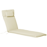 Outsunny Liegenauflage Liegenpolster Gartenliege mit Kopfkissen abnehmbar Bezug Cremeweiß 198 x 53 x 5 cm NUR Kissen
