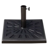Outsunny Base para Chapéu de Sol de Resina para Mastros de Ø3,8 cm y Ø4,8 cm para Peso 15 kg 47x47x32 cm Preto e Bronze(m-10)