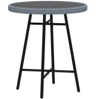 Outsunny Rattan Border Outdoor Side Table - Grey(m-10)