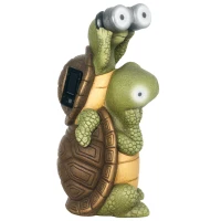 Outsunny Vivid 2 Tortoises Garden Statue with Solar LED Light, Outdoor Ornament Art Sculpture Home Decoration for Porch, Deck, Grass(m-10)