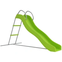 AIYAPLAY Freestanding Kids Slide with Climbing Ladder, Outdoor Playground Equipment for Ages 3-8 Years, Green(m-10)