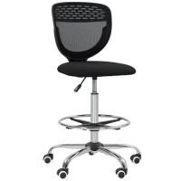 Vinsetto Silla de Oficina Silla de Trabajo Silla de Escritorio ajustable en altura acolchada Negro(m-6)