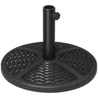 Outsunny Base de Chapéu de Sol Redonda Suporte para Chapéu de Sol Preenchido de Cimento Peso 9,5 kg para Mastros de Ø38/48 mm Preto(m-10)