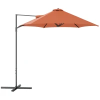 Outsunny 2.5m Rotating Cantilever Parasol - Orange(m-10)