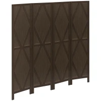 HOMCOM Paravent séparateur de pièce pliable 4 panneaux en bois paulownia 160 x 170 cm marron(m-10)