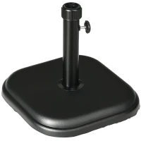 Outsunny Base para Chapéu de Sol 11 kg de Cimento para Mastros de Ø32-38 mm para Varanda Pátio Jardim Exterior 36x36x31 cm Preto(m-10)