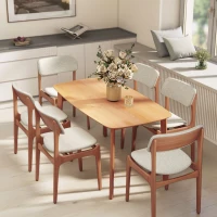 HOMCOM Tavolo da Pranzo Rettangolare per 6 Persone, Tavolo da Cucina 150 cm in Legno Massiccio, 150 x 80 x 76 cm, Legno Naturale(m-4)