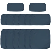 Outsunny Set of 14 Mixed Cushion Covers - Blue(m-1)