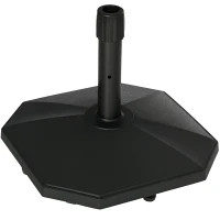 Outsunny 18kg Patio Parasol Base, Garden Concrete Umbrella Base, Outdoor Umbrella Stand Holder for Parasol Poles 34mm, 38mm and 48mm, Black(m-10)