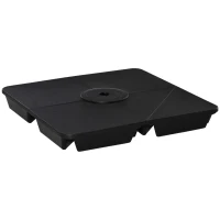 Outsunny Set of 4 Parasol Base Weights, Sand Filled Umbrella Base for Banana Hanging and Cantilever Umbrella Parasol Up to 80kg, Black(m-1)