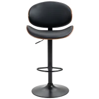 HOMCOM Barhocker-Set, höhenverstellbar, drehbar, Kunstleder, Stahlrahmen, schwarz, 53 x 50,5 x 112,5 cm(m-11)