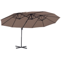 Outsunny Parasol XXL Inclinable Acier Marron