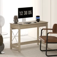 HOMCOM Escritorio Moderno Mesa Escritorio Mesa de Ordenador Fácil de Montar para Oficina Estudio 105x50x76 cm Natural(m-7)