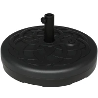 Outsunny Garden Parasol Base Holder, Outdoor Market Umbrella Stand Weight with Built-In Handle, 25kg Water or 35kg Sand Filled, Black(m-10)