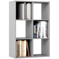 HOMCOM 6-Cube Bookshelf - Light Grey(m-10)