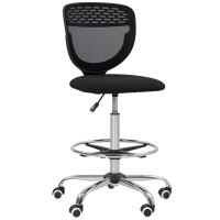 Vinsetto Silla de Oficina Silla de Trabajo Silla de Escritorio ajustable en altura acolchada Negro