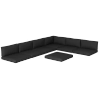 Outsunny Set of 14 Dining Set Cushions - Black(m-10)