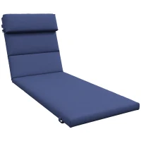 Outsunny Cojín para Tumbona de Algodón 196x63x6 cm con Tela Hidrófuga Cojín de Asiento y Respaldo Azul Oscuro(m-1)