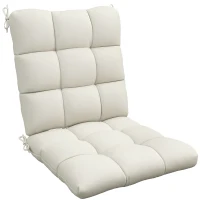 Outsunny Outdoor Garden Seat Cushion with Backrest, Cream White(m-10)