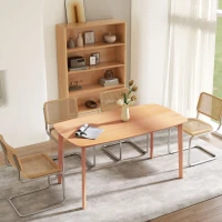 HOMCOM Rechteckiger Esstisch für 6 Personen Küchentisch 150 cm aus massivem Holz 150 x 80 x 76 cm naturholzoptik(m-4)