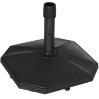 Outsunny 18kg Patio Parasol Base, Garden Concrete Umbrella Base, Outdoor Umbrella Stand Holder for Parasol Poles 34mm, 38mm and 48mm, Black(m-1)