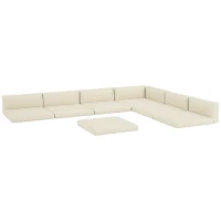 Outsunny Set of 14 Dining Set Cushions - Cream(m-10)