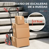 DURHAND Carretilla Plegable para Escalera con Ruedas Carga 120kg Carretilla de Mano Portátil para Entrega Almacenes Mercado Viajar Mudarse(m-5)