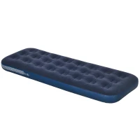 Outsunny Single Air Bed with Hand Pump, Inflatable Mattress with Flocked Surface for Guest, Camping, Travel, 191 x 73 x 22cm, Blue(m-1)