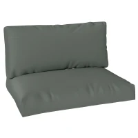 Outsunny Two Piece Seat Pallet and Back Cushions - Charcoal Grey(m-1)