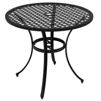 Outsunny Round Aluminium Table, with ⌀50mm Parasol Hole(m-10)