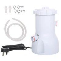 Outsunny Cartridge Filter Pump for 13'-15' Above Ground Pools, 800GPH (3028 LPH) Swimming Pool Filter Pump with Hose and Hose Clamps, White(m-1)