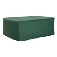 Outsunny Funda para Muebles de Jardín Exterior Impermeable Tela Oxford con Cierre de Cordón y Ojales 222x155x67 cm Verde Oscuro(m-10)