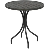 Outsunny Φ66cm Galvanised Steel Garden Table - Grey(m-1)