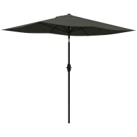 Outsunny Parasol rectangulaire inclinable 2x3 m avec manivelle toile polyester imperméabilisée haute densité 180g/m² gris foncé(m-10)