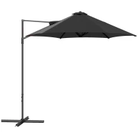 Outsunny 2.5m Rotating Cantilever Parasol - Black(m-1)