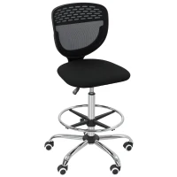 Vinsetto Bureaustoel, Werkstoel, Bureau Stoel, Hoogte Verstelbaar, Gevoerd, Zwart(m-1)