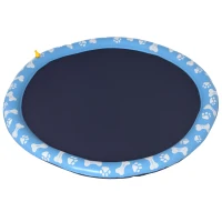 PawHut Hundepool, Planschbecken, mit Wasserdüse, rund, rutschfest, blau, Ø170 cm(m-1)