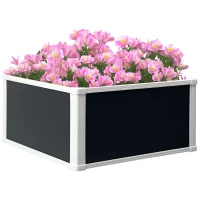 Outsunny 96L Raised Garden Bed, Weather-resistant PP Planter Box Containers for Outdoor Patio Plant Flower Vegetable, 60 x 60 x 30 cm(m-10)