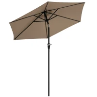Outsunny Sombrilla de Jardín Ø230x216 cm Parasol Basculante con Apertura Manual Impermeable para Patio Piscina  Caqui(m-10)