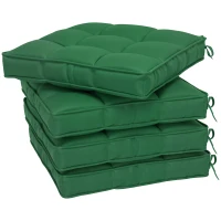 Outsunny Set of 4 42 x 42cm Outdoor Seat Cushions - Green(m-1)