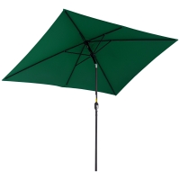 Outsunny Ombrellone Rettangolare 2x3 m Pieghevole Verde e Nero