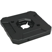 Outsunny Set 2 Piastre Base per Ombrellone da Giardino Riempibile con Acqua e Sabbia, Nero(m-1)