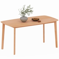 HOMCOM Tavolo da Pranzo Rettangolare per 6 Persone, Tavolo da Cucina 150 cm in Legno Massiccio, 150 x 80 x 76 cm, Legno Naturale