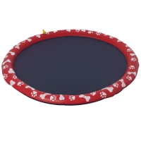 PawHut Hundepool, Wasser-Spielpool, rutschfest, robust, tierfreundlich, Ø170 cm, Rot(m-10)