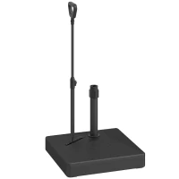 Outsunny Base para Sombrilla Cuadrada con Ruedas y Asa Rellenable con Agua o Arena Soporte de HDPE 60x60x100 cm Negro(m-1)